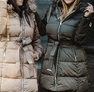 Öves steppelt télikabát fangó – Hosszított női télikabát – Innova Fashion – 7. kép